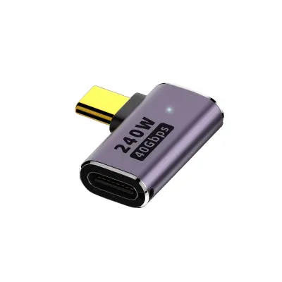 240W višenamjenski adapter – USB4.0 Type-C 40Gbps, muški na ženski, pod pravim kutom