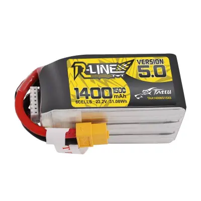 Tattu R-Line 5.0 1400mAh 22.2V 150C 6S1P XT60 baterija za dronove i RC