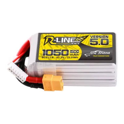 Tattu R-Line 5.0 1050 mAh 22,2 V 6S 150C XT60 baterija za trkaće dronove