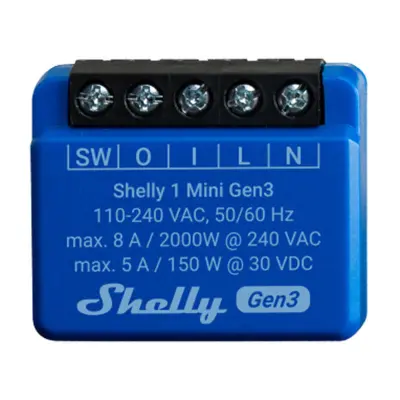 Shelly 1 Mini Gen3 Wi-Fi Bluetooth kontroler za pametni dom