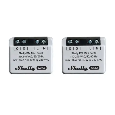Shelly PM Mini Gen3 komplet 2 pametna kontrolera Wi-Fi Bluetooth