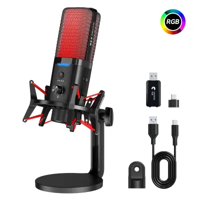 Dvosmjerni bežično/žični gaming mikrofon RGB s X3W modelom