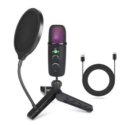 USB kondenzatorski mikrofon 192kHz/24Bit, kardioidni za streaming