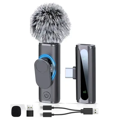 Bežični lavalier mikrofon Type-C: clip-on za streaming i snimanje