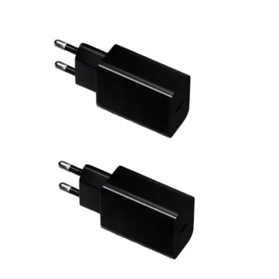 5V2A EU USB-C zidni punjač 2-pack — kompaktan 10W Type-C adapter Black