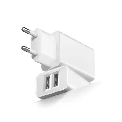 5V2A EU Dvostruki USB Adapter, 2-kom, Kompaktan PC V0 Kućište White