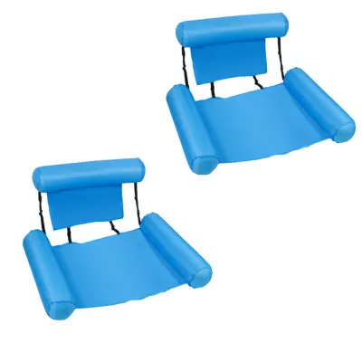 Set 2 napuhavajućih ležaljki od PVC-a s mrežom, svijetlo plava