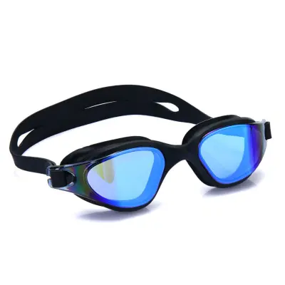 Jednodelne silikonske naočale za plivanje s HD UV staklom Black+Blue