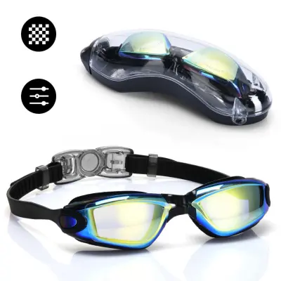 Plivačke naočale s futrolom — anti-fog, UV zaštita, široki vid Black&Gold