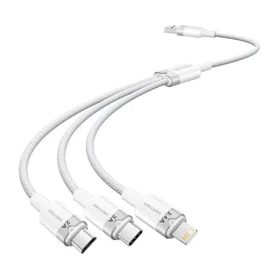 Vention USB 2.0 3u1 kabel USB-A na Lightning Micro-USB USB-C 1,5 m bijeli