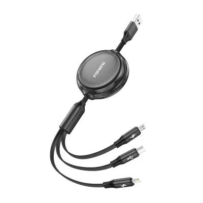 Foneng X113 3-u-1 kabel za brzo punjenje USB-C / Lightning / Micro USB 1,1 m crni