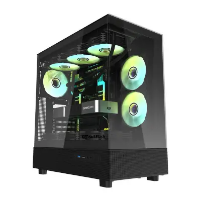 Darkflash DPX90 ATX kućište za PC s ventilacijom i brzom instalacijom, crno