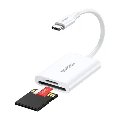 UGREEN CM265 2-u-1 USB-C čitač kartica bijeli