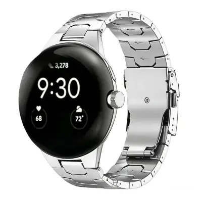 Remen za Google Pixel Watch 45mm od nehrđajućeg čelika s preklopnom kopčom Silver