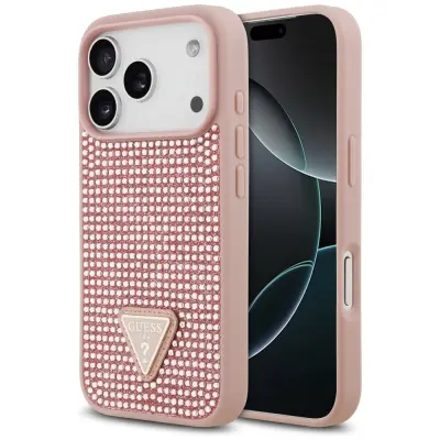 Guess Rhinestone Triangle Logo maskica za iPhone 17 Pro