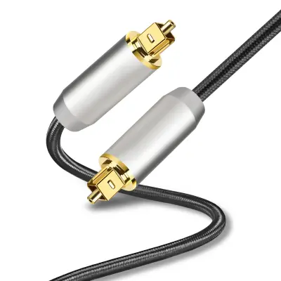 Srebrni Toslink optički audio kabel — bezkisikni bakar, PVC, bez gubitaka SPDIF 5.1/7.1, kompatibilan s PS5, TV-om i soundbarom