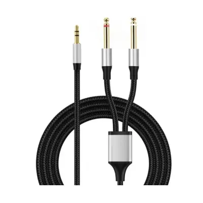 3.5mm TRS na Dual 6.35mm TS Y-splitter kabel, pozlaćeni kontakti
