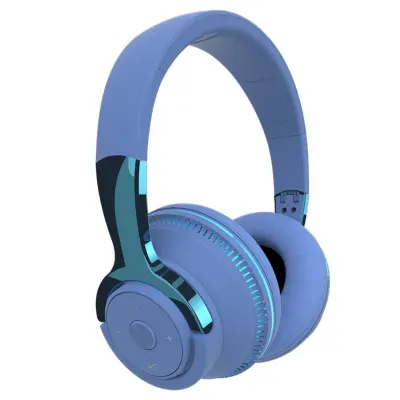 Bluetooth bežične slušalice preko ušiju 40mm, RGB i 24h reprodukcija Blue