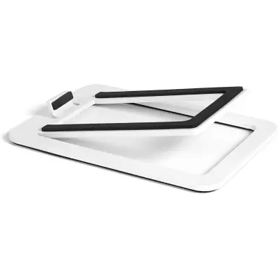 Bijeli šuplji metalni stalak za zvučnike nagnut 16° 11.5x15.5x0.03cm za poboljšan zvuk