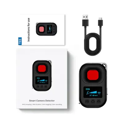 Pametni crni detektor skrivenih kamera — RF signal, infracrveno i GPS anti-lokacija s vibracijskim alarmom, domet detekcije 0-10m