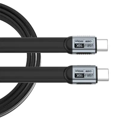 USB5.0 ravni podatkovni kabel 16K/80G PD240W, Thunderbolt 3