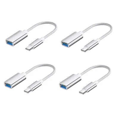 USB-C najlonski kabel 4 kom, USB 3.0, OTG i PD podrška Silver