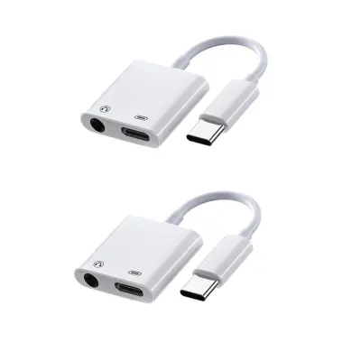 Adapter USB-C na 3,5 mm s punjenjem kroz USB-C, aluminijsko, 2 kom White