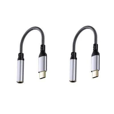 Type-C na 3,5 mm adapter s pozlaćenim utikačem, 2 kom Silver