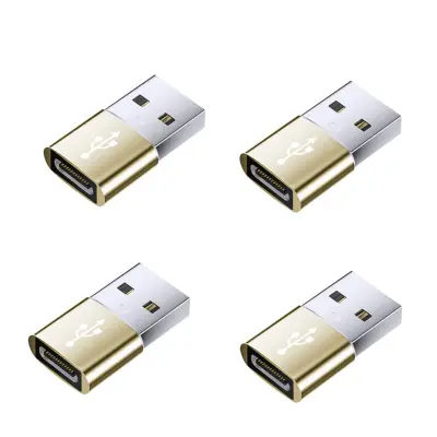 USB muški na USB-C ženski OTG adapter 4 kom, aluminijska legura Gold