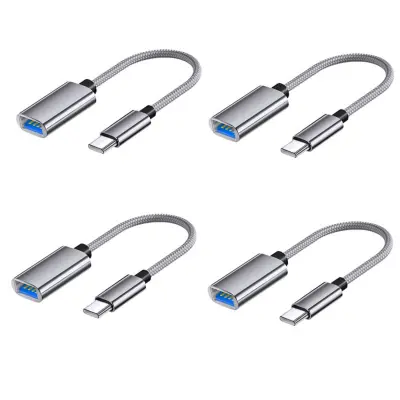 USB-C najlonski kabel 4 kom, USB 3.0, OTG i PD podrška Gray