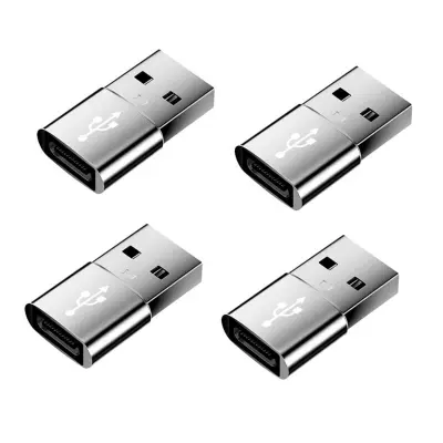 USB muški na USB-C ženski OTG adapter 4 kom, aluminijska legura Gray