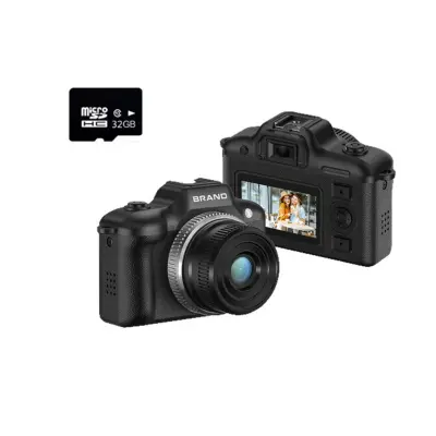 Mini SLR kamera s 32GB TF, prava 1080P/30fps, 2K, 5MP, 1.47inch ekran Black