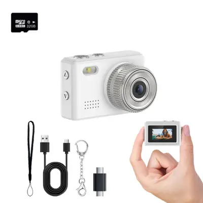 Mini kamera za ključeve 720P s 0.96inch LCD, 32GB TF, Type-C OTG White