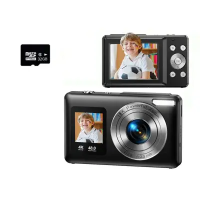 Digitalni fotoaparat s dvostrukim IPS zaslonom 2.4/1.3 inch, 4K/30fps Black