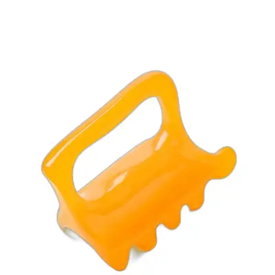 Gua sha masažer za vrat, ramena i leđa od smole s ergonomskom drškom Yellow