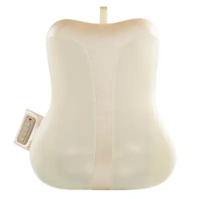 Bežični grijani lumbalni masažer, punjiv, 4 rotirajuće glave Beige