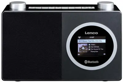 Radio prijemnik LENCO DIR-70BK, internet radio, Bluetooth, crno-srebrni