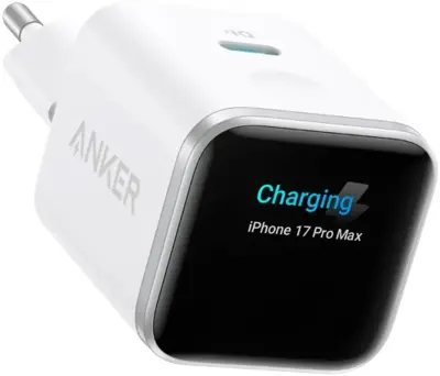 Kućni punjač ANKER Nano Display, USB-C, 45W, bijela