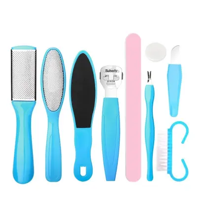 10-dijelni set turpija za pete — nehrđajući čelik, suho/mokro LightBlue