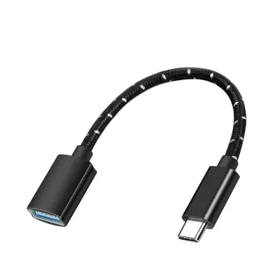 USB-C na USB-A OTG kabel — USB 3.2 10Gbps, najlon i aluminij Black