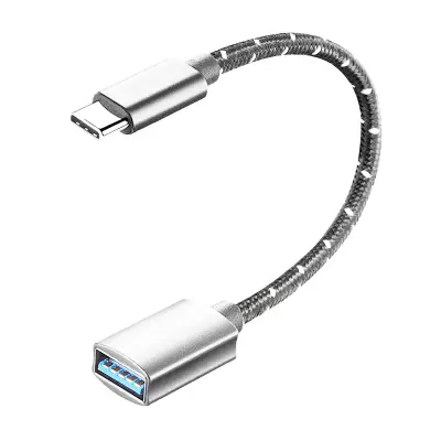 USB-C na USB-A OTG kabel — USB 3.2 10Gbps, najlon i aluminij Gray