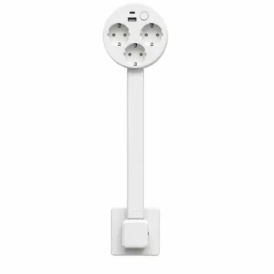 Sklopiva produžna utičnica s rotacijom od 180°, 3 utičnice + USB-A i USB-C, 1500 W, EU standard | FLEXSOCKET