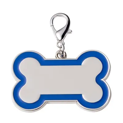 Set od 2 metalne personalizirane bedževe za ljubimce s obodom Dark Blue