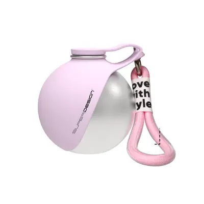 Prijenosna 285ML sferična boca za vodu od 304 čelika za pse i mačke Pink