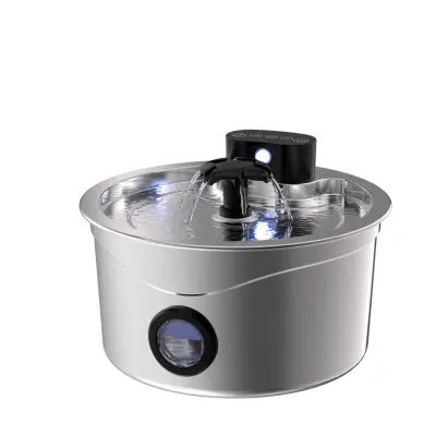 Nehrđajuća čelična fontana za mačke 2,6L s tihom pumpom Silver