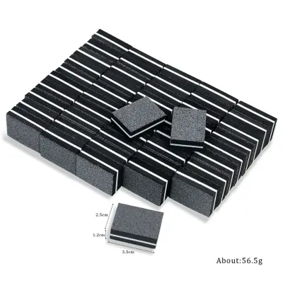 Mini dvostrana spužvica za nokte, periva, 50 kom Black