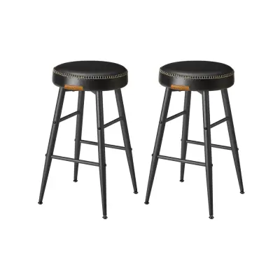 Set 2 barske stolice 49,5x49,5x63 cm Crna