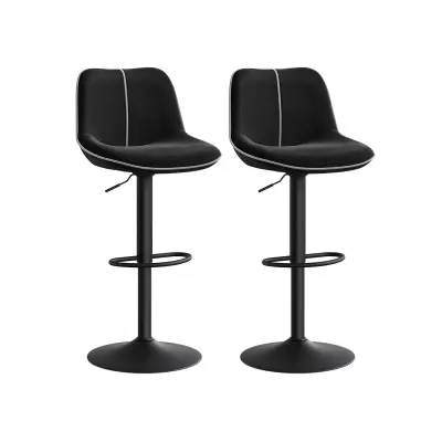 Set barskih stolica, podesive, rotirajuće, 49,5x45x88,5 cm, crne boje