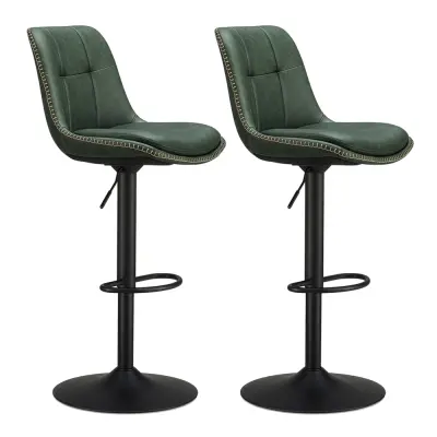 Set barskih stolica, podesive, rotirajuće, 44x48x90-112 cm, zelene