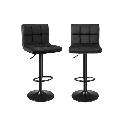 Set 2 Barske Stolice 38x44.5x95-115 cm Crna
